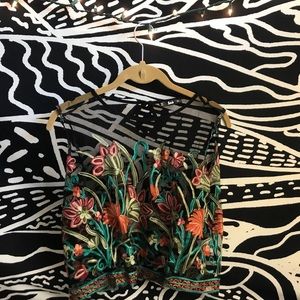 mesh flower crop top